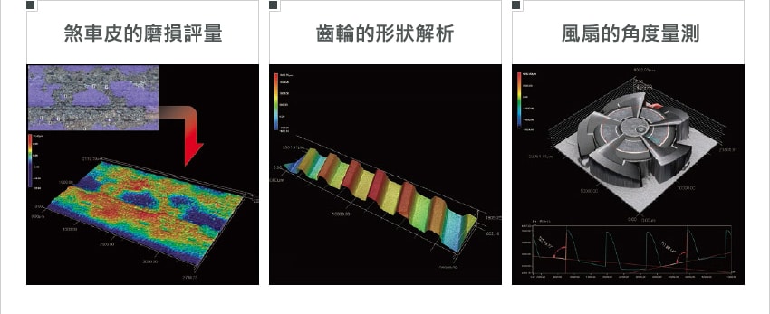 煞車皮的磨損評量 / 齒輪的形狀解析 / 風扇的角度量測